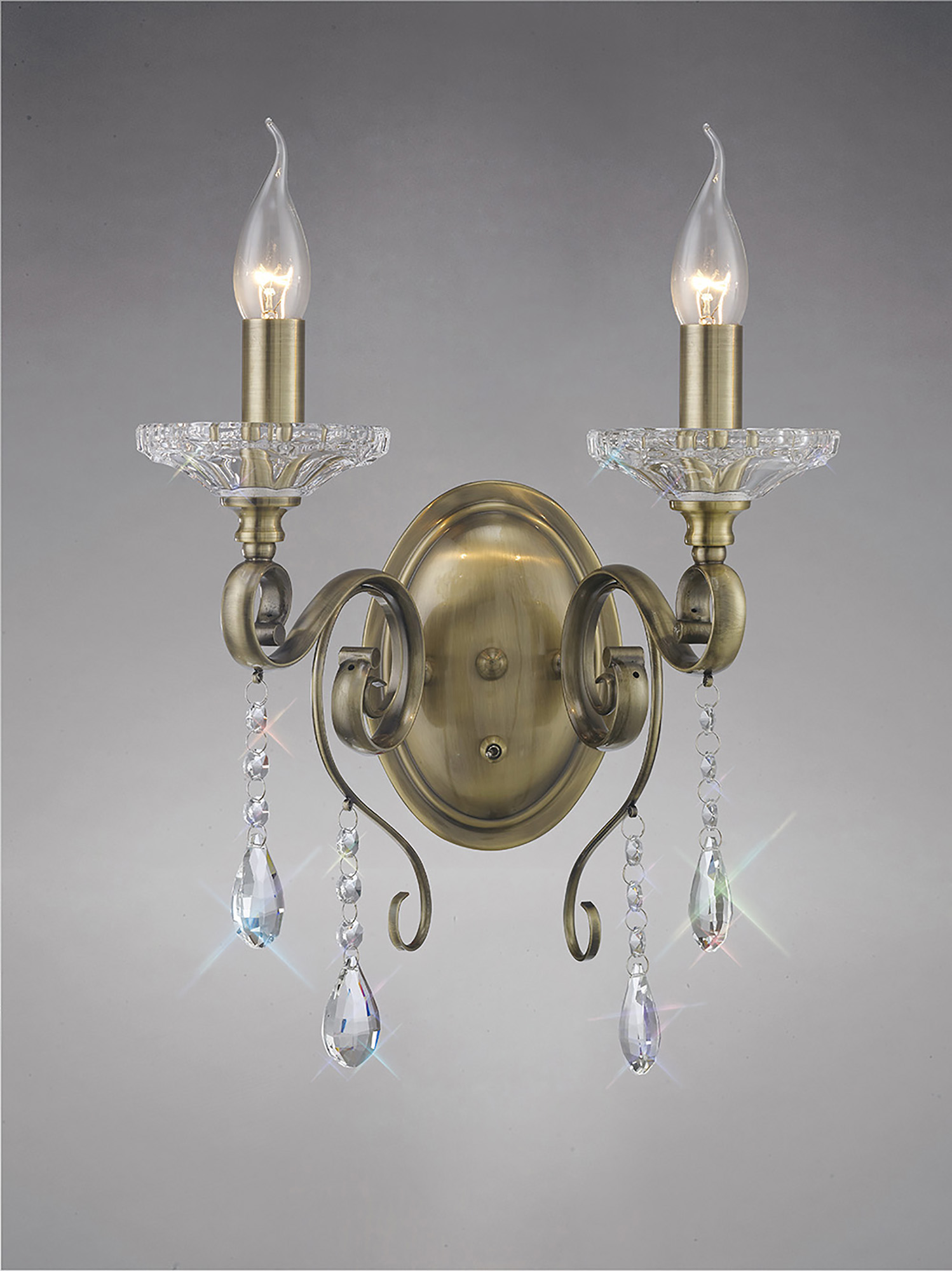 IL32072  Libra Crystal Switched Wall Lamp 2 Light